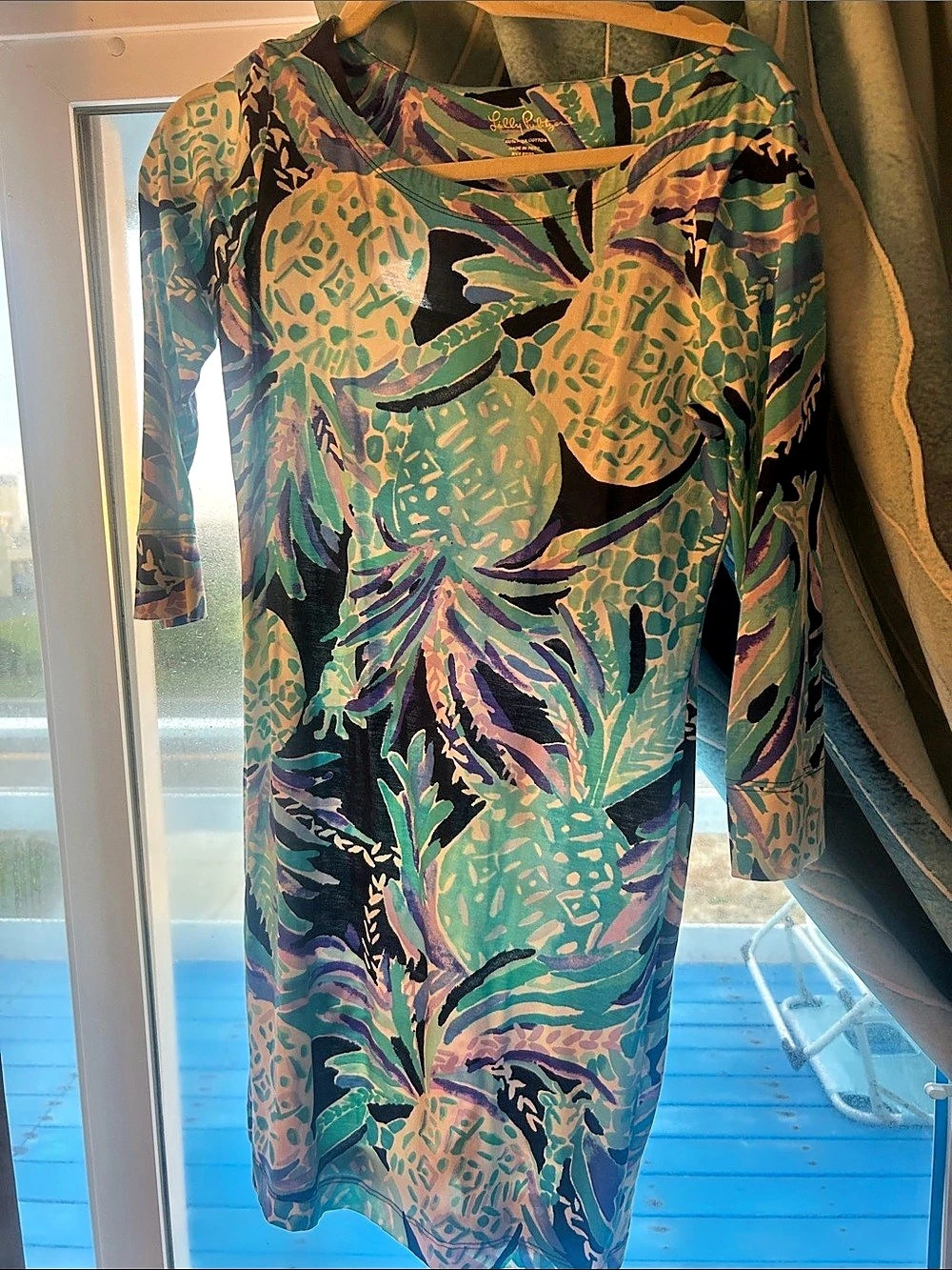 Lilly Pulitzer Kaisley Dual-Neck Dress Green & Purple Small
